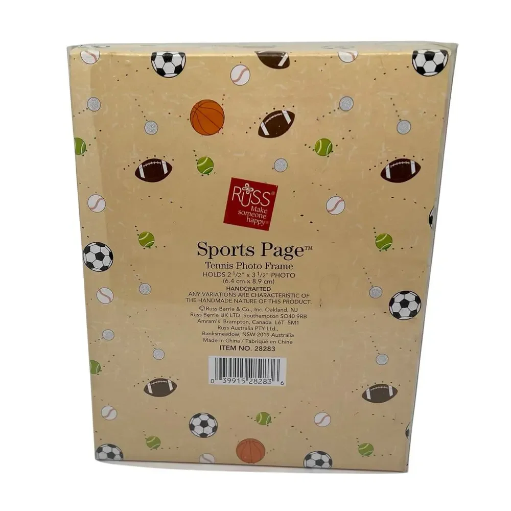 New in Box Russ Sports Page 3D Tennis Photo Picture Frame